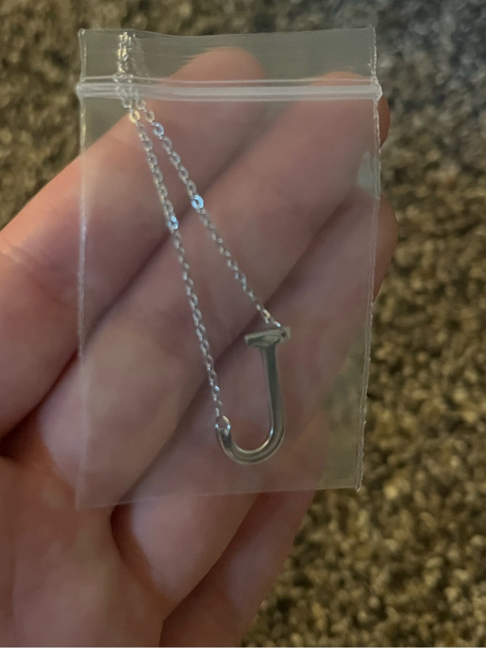 S925 J Pendant Necklace